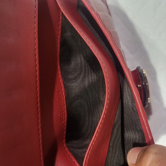 GUCCI GUCCISSMA Wine Patent Leather Continental Bifold Wallet Gold Heart Lock - Picture 11 of 12